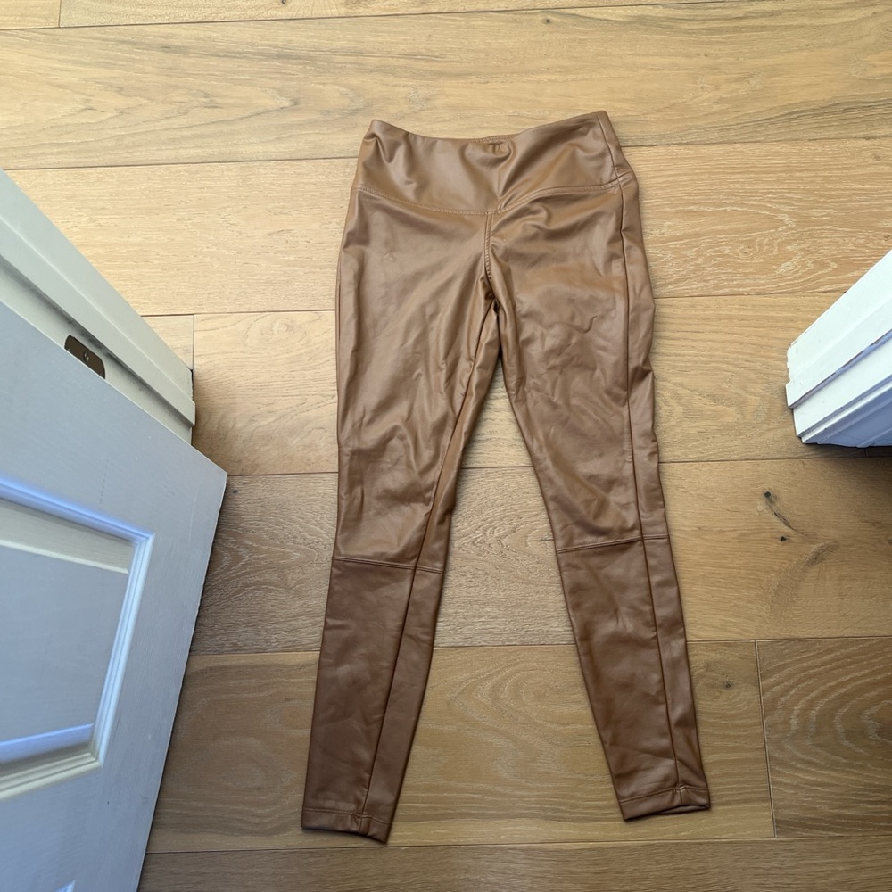 Brown Faux Leather Leggings